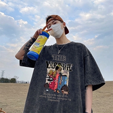 量大优可供抖音视频支持得物品质配合二开美式水洗短袖t恤SX113，男装T恤，电商A486
