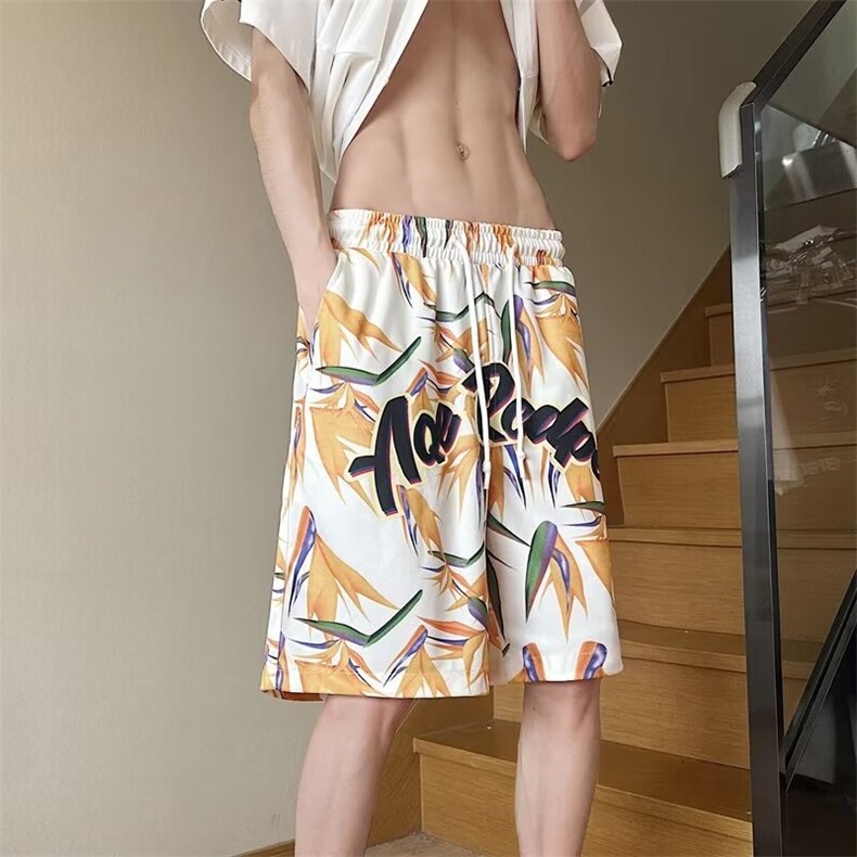 夏威夷速干沙滩裤男士休闲度假五分裤衩子D1086-P26,男装牛仔裤,星座1109-3