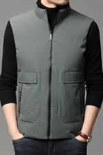 J939钱塘2020-1冬季男士衬衣领羽绒马甲90白鸭绒休闲保暖P190，男装羽绒服，钱塘207-1