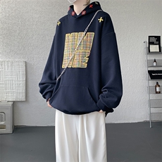 8XL-M美式复古小香风卫衣宽松连帽重磅外套刺绣加大码WY9109/P65，女装短外套，电商B238