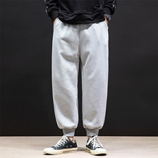 K12099-P40加绒P50束脚纯棉运动裤男士休闲裤大码宽松卫裤男，男装休闲裤，电商A040A