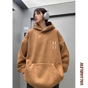 麂皮绒连帽卫衣 直播品质重磅400克MDDN英文印花JL7166-P45控78图片