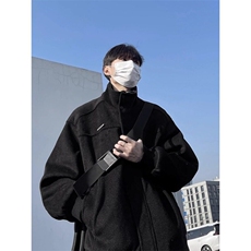 假两件毛呢外套男秋冬季小众设计感美式立领夹克上衣JK8820，男装夹克，星座1116A（原606A-3）