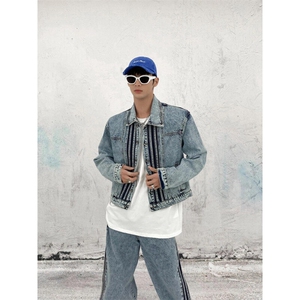 网络图现货 秋季牛仔外套男士三条杠衣夹RJK8941-P88图片
