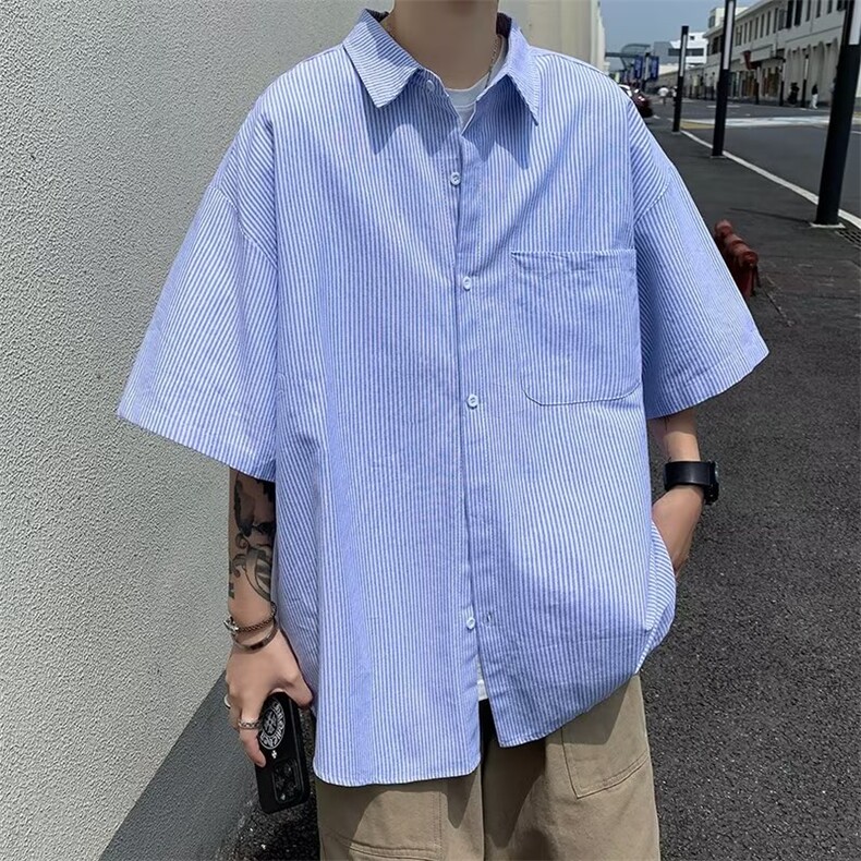 夏季新款衬衫潮流慵懒男方领衬衫TC11P28,男装衬衫,星座1116-2