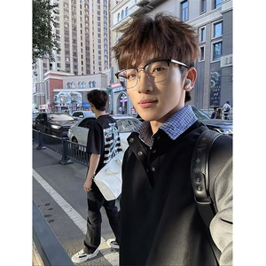 网图 春秋半拉链休闲卫衣男时尚百搭宽松潮流立领 B11-P42图片