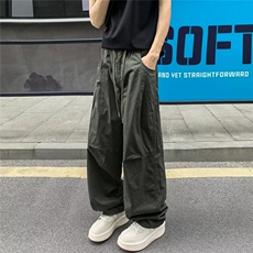 水洗棉褶皱弯刀裤直筒裤休闲裤裤子男-J1659-P48，男装休闲裤，星座910