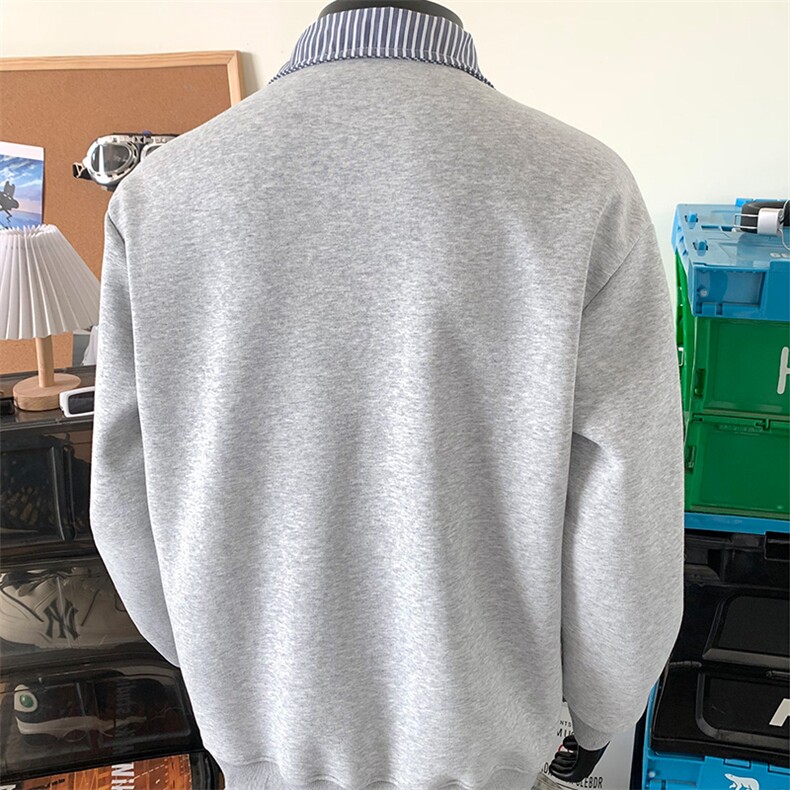 假两件条纹长袖卫衣男cp127-特p55,男装卫衣,电商B371