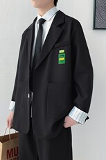小西装男士秋冬季痞帅学院风dk制服宽松休闲单西服外套男XZ03-P80，男装西服，星座505-3