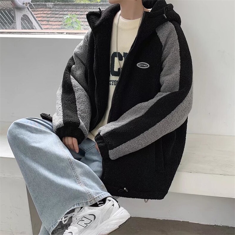 冬季青年羊羔绒港风加棉加厚棉衣夹克男外套潮WY25-P55,男装棉衣,星座308B-2