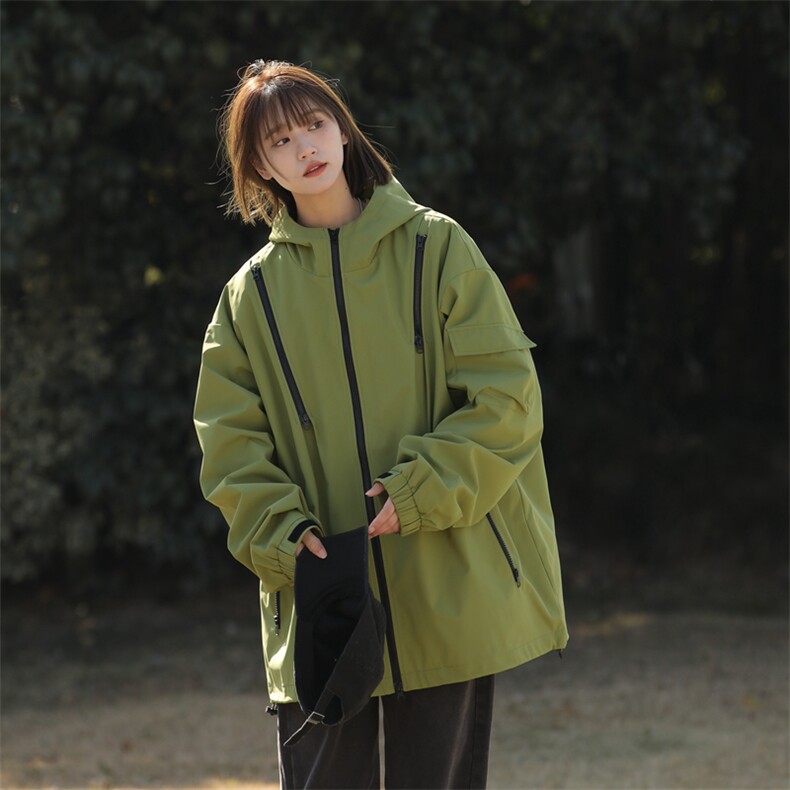 春季新款现货中性风夹克三防冲锋衣宽松男外套DSA157B-JK1562-P75,男装夹克,电商A157B