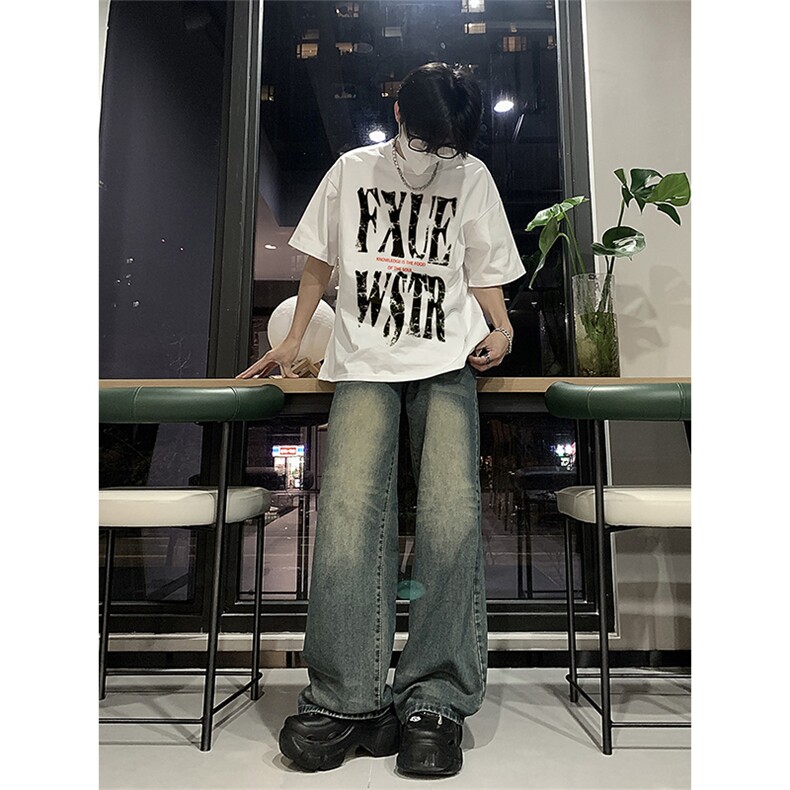 已做版权hiphop高街印花纯棉短袖T恤夏季高级感潮牌上衣T30-P25,男装T恤,星座205-5