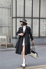 长款收腰风衣，女装风衣，YO\VLF雅洛菲