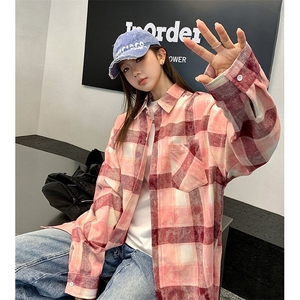 港风衬衫长袖耐磨格子衬衫休闲百搭MD-H519-特批45控79图片
