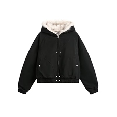 大毛领毛绒连帽棉服冬宽松休闲保暖百搭棉衣舒适外套LF1002P125，男装棉衣，电商D256-2(原A064-2)