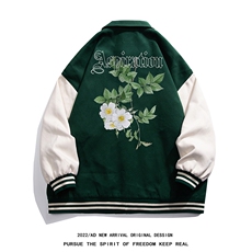 白底22秋季美式西海岸潮流翻领棒球服夹克外套G605P85控108，男装夹克，电商A247-1