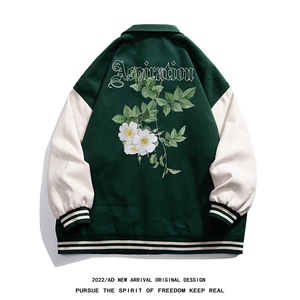 白底 22秋季美式西海岸潮流翻领棒球服夹克外套G605P85控108图片