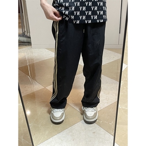 黑色条纹速干工装裤男夏季三条杠运动裤子青少年直筒裤BN02WW-P45图片
