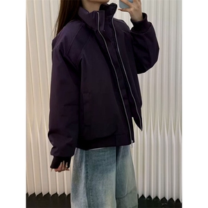 高品质春装新款老钱风美式高街解构立领棒球服飞行夹克潮休闲外套图片
