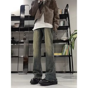 T1709美式复古牛仔裤男休闲裤子男生美式高街长裤百搭直筒裤潮图片