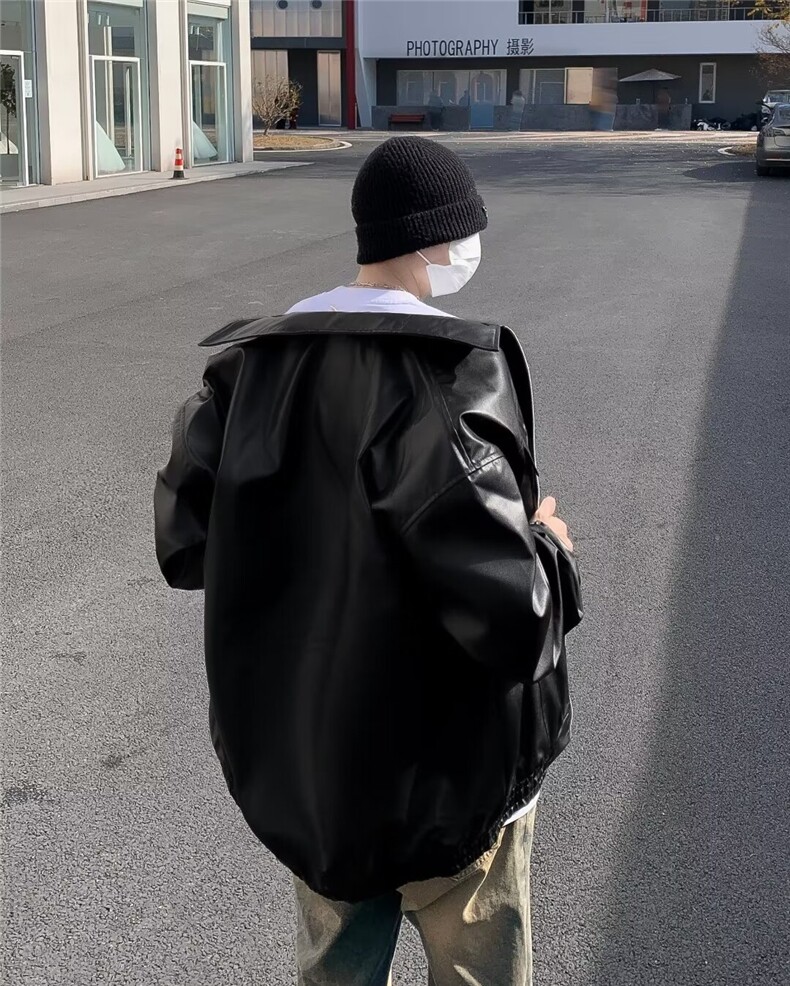 美式PU皮外套男春季潮牌街头宽松机车服CJ17P70,男装工装外套,星座1116-2