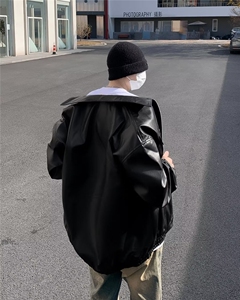 美式PU皮外套男春季潮牌街头宽松机车服 CJ17 P70图片