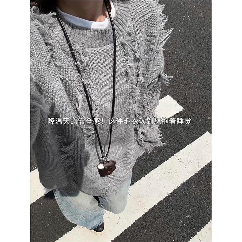 不规则设计韩式时尚潮流毛衣痞帅随性风格时髦上衣HY832TP55控89,男装针织衫/毛衣,电商A102B