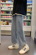 2025春款牛仔裤纯色束脚男裤D201-DM84-P45,男装牛仔裤,电商D321-1