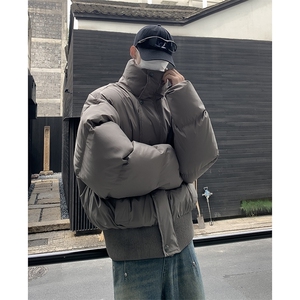 2024冬季美式复古保暖短款面包服潮牌加厚立领棉衣外套 W7960-P80图片