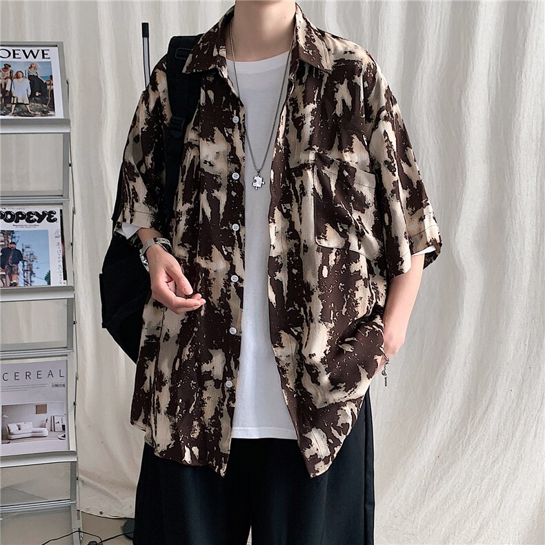 2024夏季新款防晒男士短袖衬衣休闲衬衫A158-CS611-P45，男装衬衫，电商A158-1