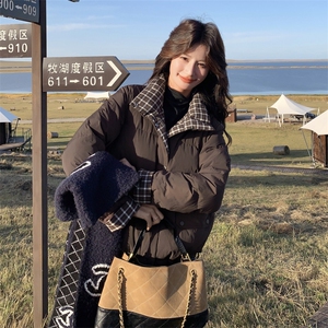 现货90白鸭绒2025年新款羽绒服拼接外套图片