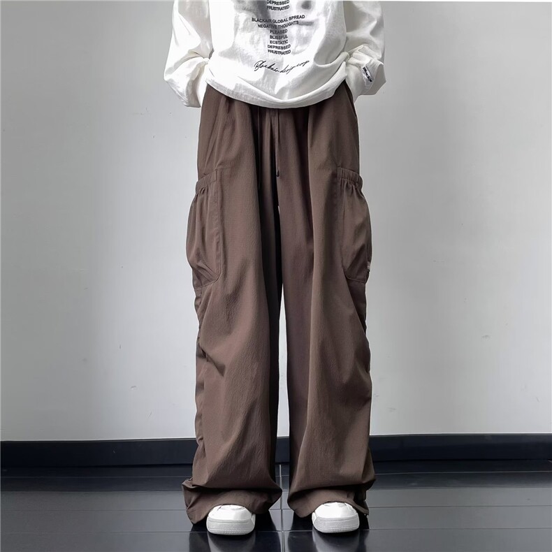休闲裤男韩版潮流褶皱大口袋高街2024春季新款ins长裤K4650-P41,男装休闲裤,星座412-2