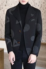 2021男士短款毛呢夹克时尚休闲呢子修身外套排扣翻领衣服N26，男装毛呢大衣，电商B226-2（原B217-2）