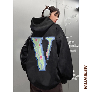 麂皮绒连帽卫衣重磅400克像素v印花JL7118-P45控78（抖音不可售）