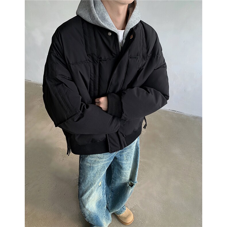 棒球领夹棉棉服男短款冬季加厚棉袄男士保暖棉衣外套 D389 P108图片