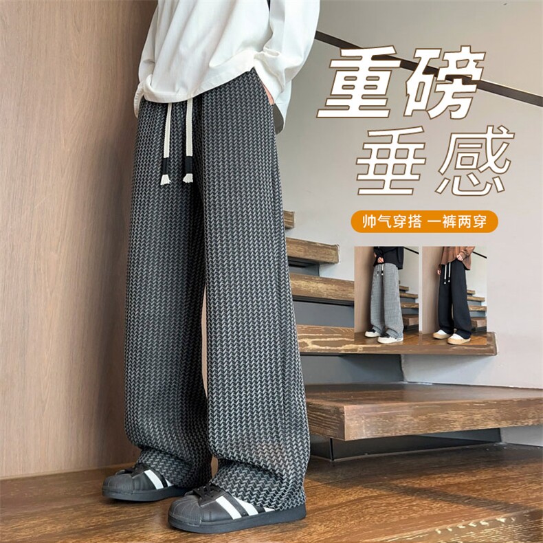 ！2025秋冬新款男士雪尼尔直筒休闲裤宽松裤WK2098特P35图片
