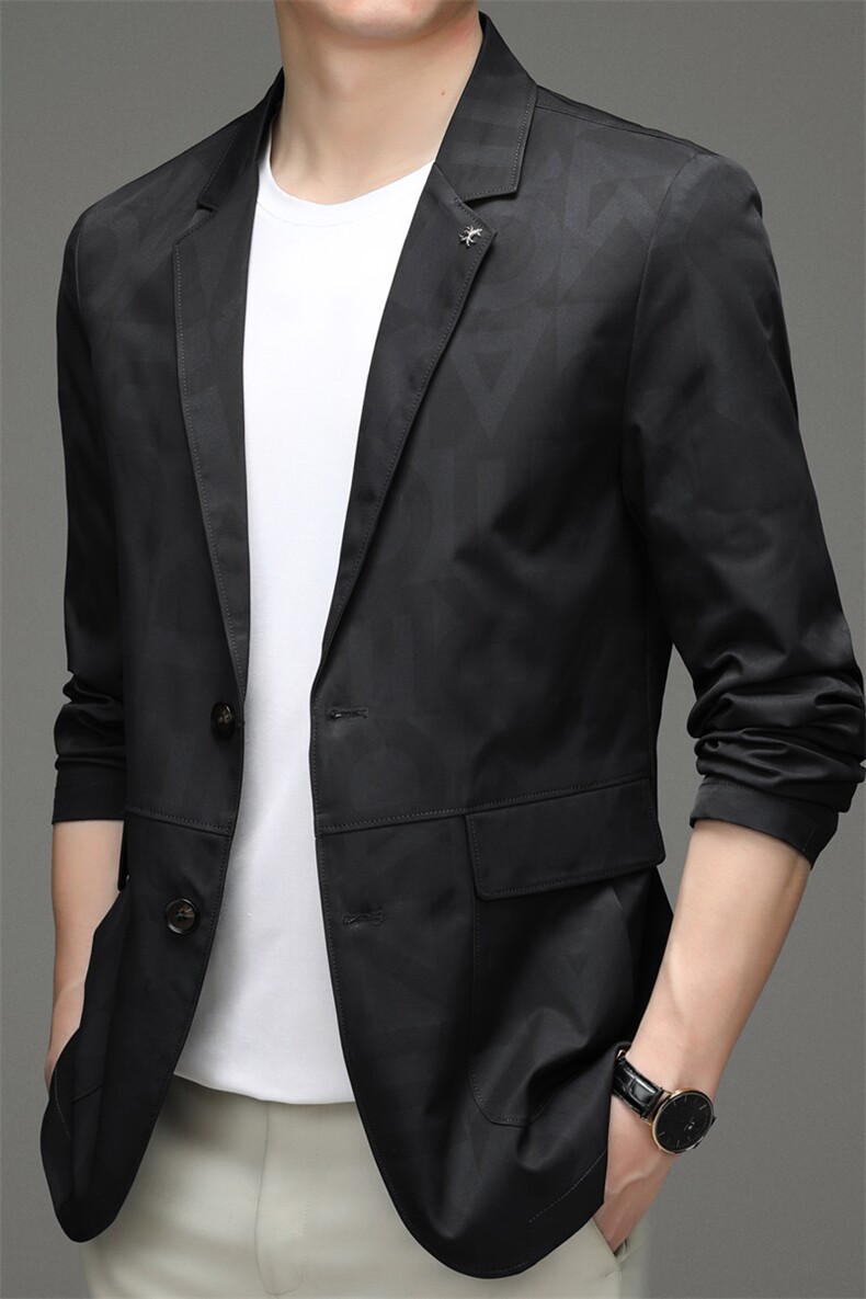 2024新款男装休闲西服外套男春季韩版潮流上衣男士轻奢薄款小西服,男装西服,钱塘6003（原4033）