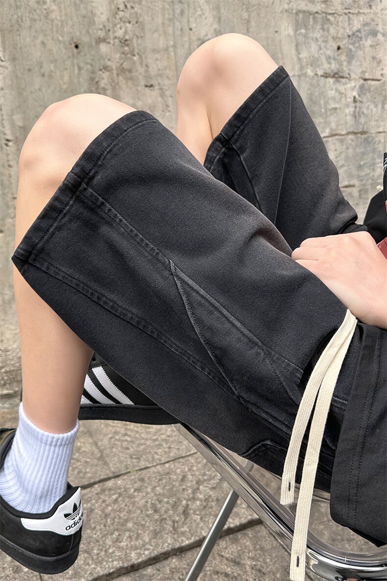 2024夏季新款外景大码美式拼接牛仔短裤M-5XGK24385-P50,男装牛仔裤,电商A022