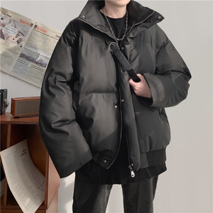 得物品质 冬季纯色宽松面包服情侣保暖立领男女款棉衣外套特P80图片