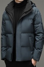 2023冬季新款羽绒服男可脱卸帽纯色休闲90白鸭绒外套HB9902-P260图片