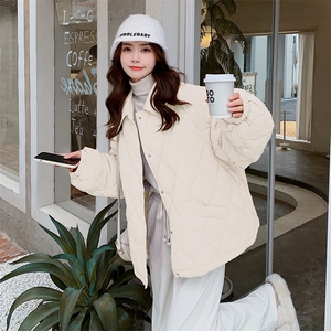 粉色菱格羽绒服冬季女2024新款韩系小个子超好看短款白鸭绒外套潮图片