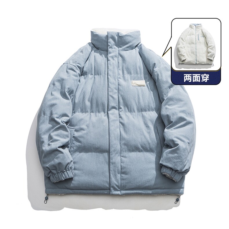 冬季宽松纯色双面穿情侣休闲加厚保暖立领棉潮流服棉衣外套,男装棉衣,星座205-3