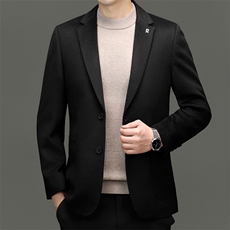 高端中年绵羊毛休闲西服外套男秋季中青年羊毛双面呢西装外套，男装西服，钱塘723