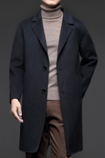 冬季新款羊毛双面呢大衣男装中长款中年男士商务休闲厚款保暖外套，男装毛呢大衣，电商B212（原钱塘6029）