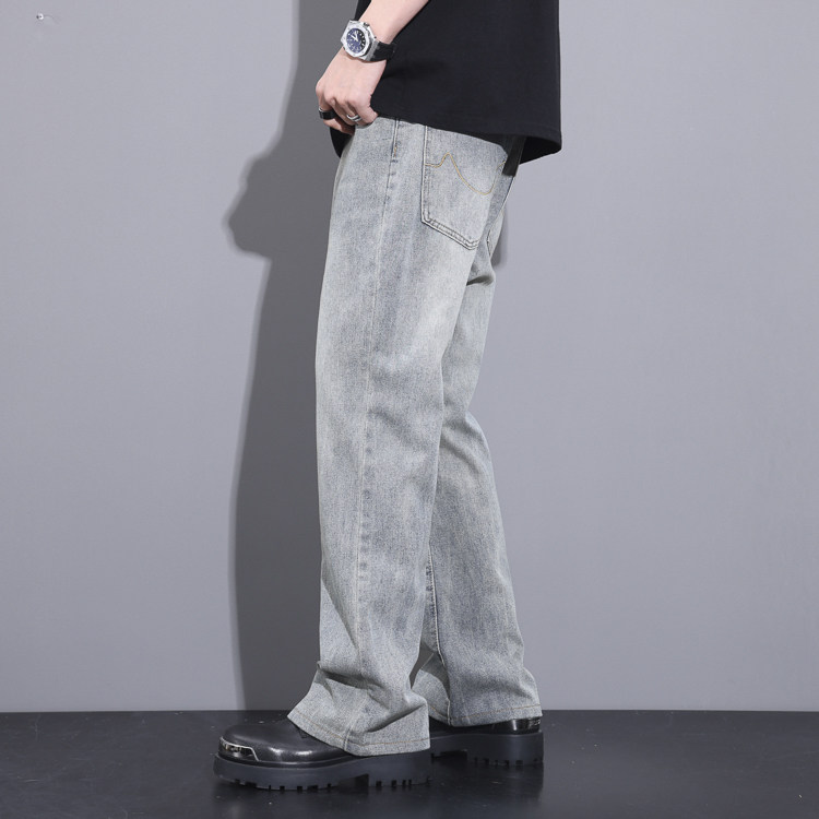 阔腿裤子春夏款男宽松直筒长裤潮牌美式垂感微喇休闲裤7003-P55图片