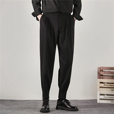 搭配马丁靴的毛呢裤子男秋冬九分拉链束脚裤痞帅休闲哈伦裤VS061，男鞋马丁靴，星座1116A-2（原606A-1）