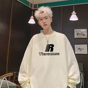 港风纯棉260克高街抖音直播得物长袖T恤打底衫T4503P28图片
