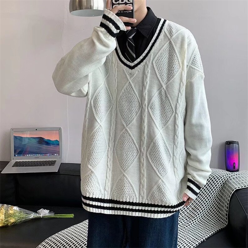 毛衣男冬季韩版潮流宽松V领针织衫M76P42,男装针织衫/毛衣,星座1116-2