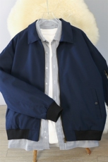 新款春秋美式宽松痞帅翻领飞行夹克复古百搭工装外套男士6185-P50，男装夹克，星座1403A