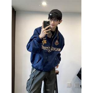 WE1779-P70 美式街头底特律刺绣立领夹克外套男女图片